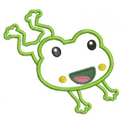 Stickmuster - springender Frosch Appli